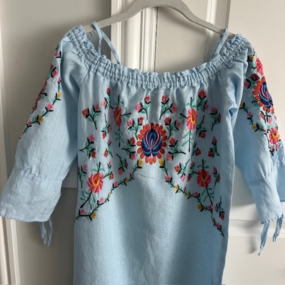 100% Linen Philosophy Republic Clothing Embroidered Dress Size: Small - Picture 2 of 11